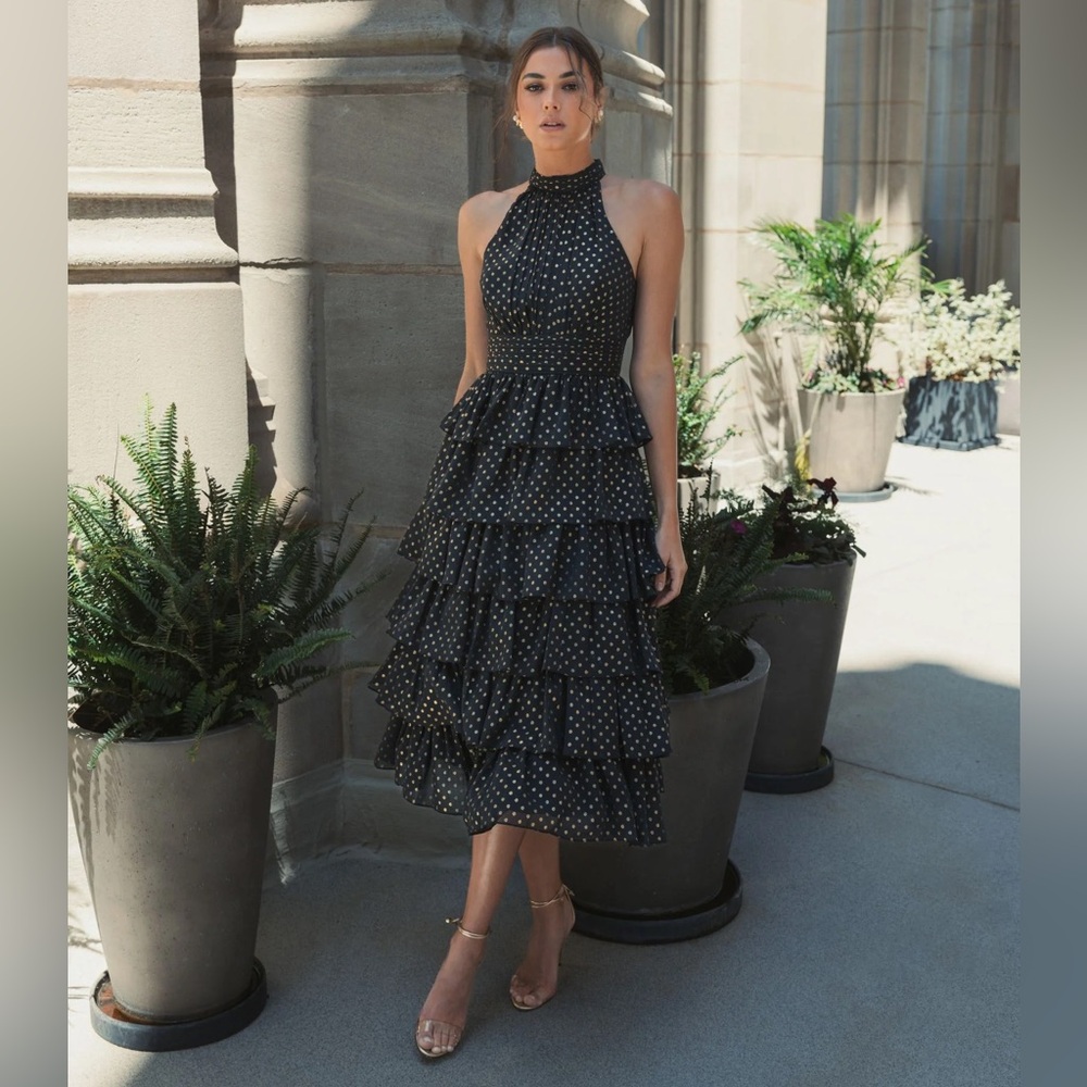 MAC DUGGAL
Layered Polka Dot Cocktail Dress